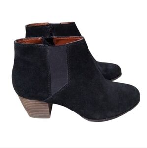 Lucky Brand Black Suede Ankle Booties with Stacked Heel 8